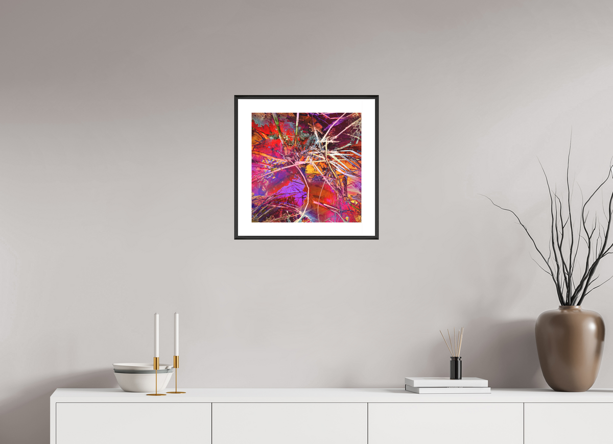 frostbitten prism by ad.inf — 40 × 40 cm, oak frame, black