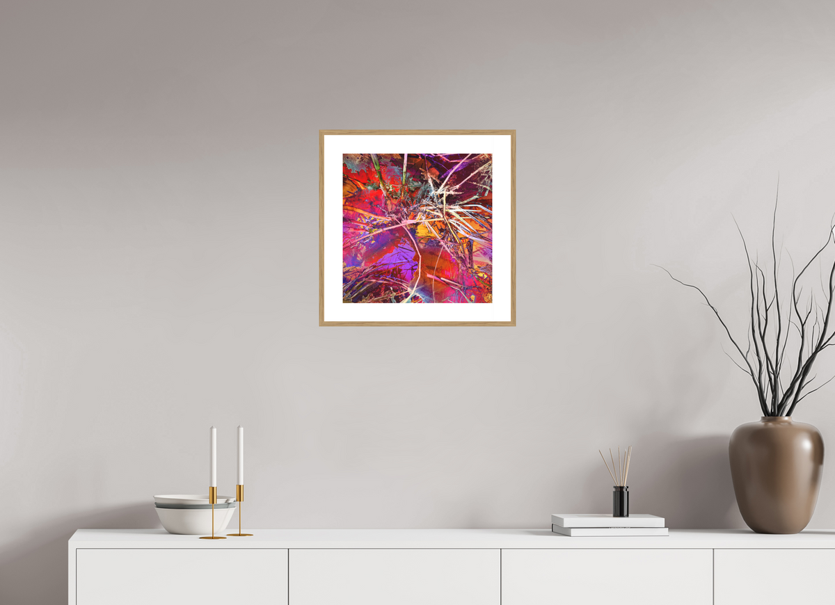 frostbitten prism by ad.inf — 40 × 40 cm, oak frame, natural