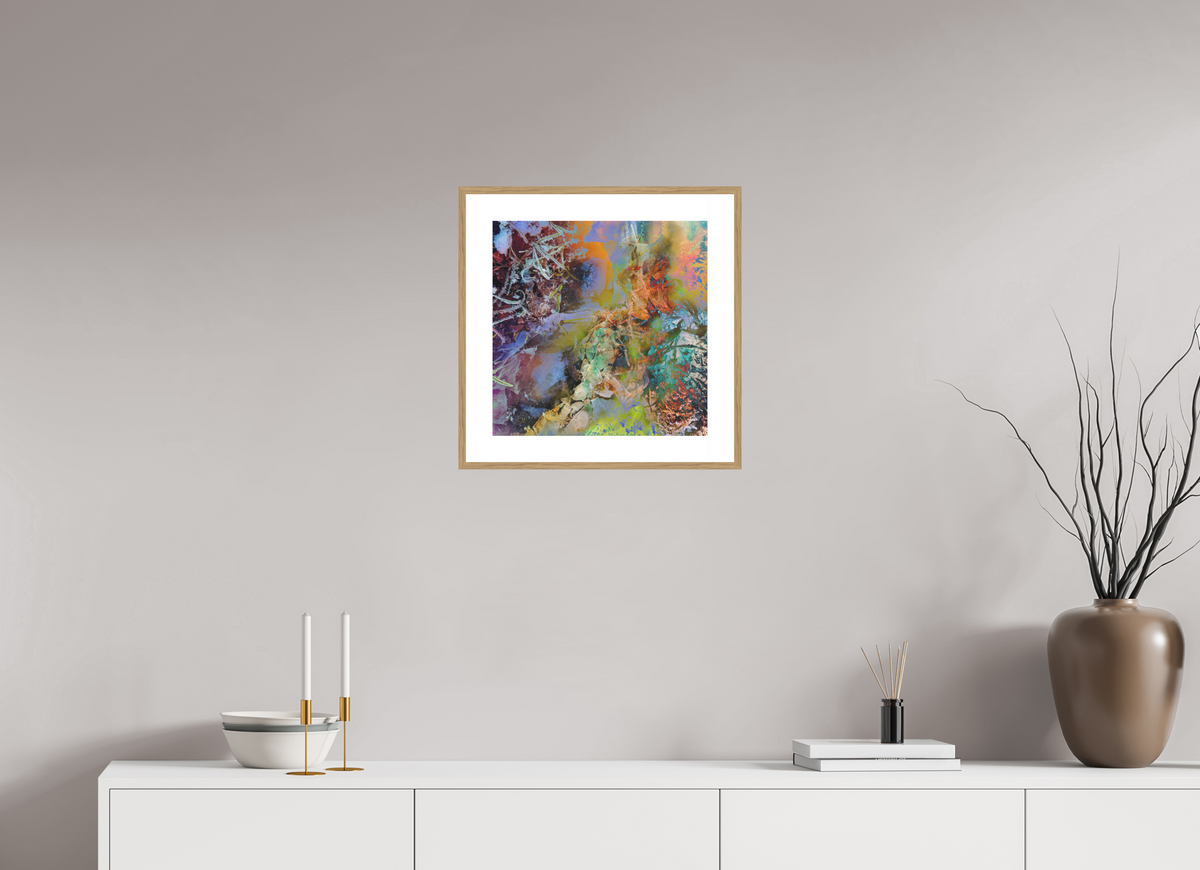 iced down pastels by ad.inf — 40 × 40 cm, oak frame, natural