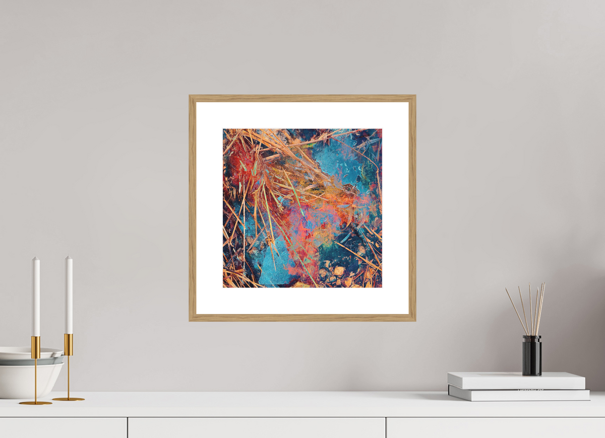 cold resonance by ad.inf — 30 × 30 cm, oak frame, natural