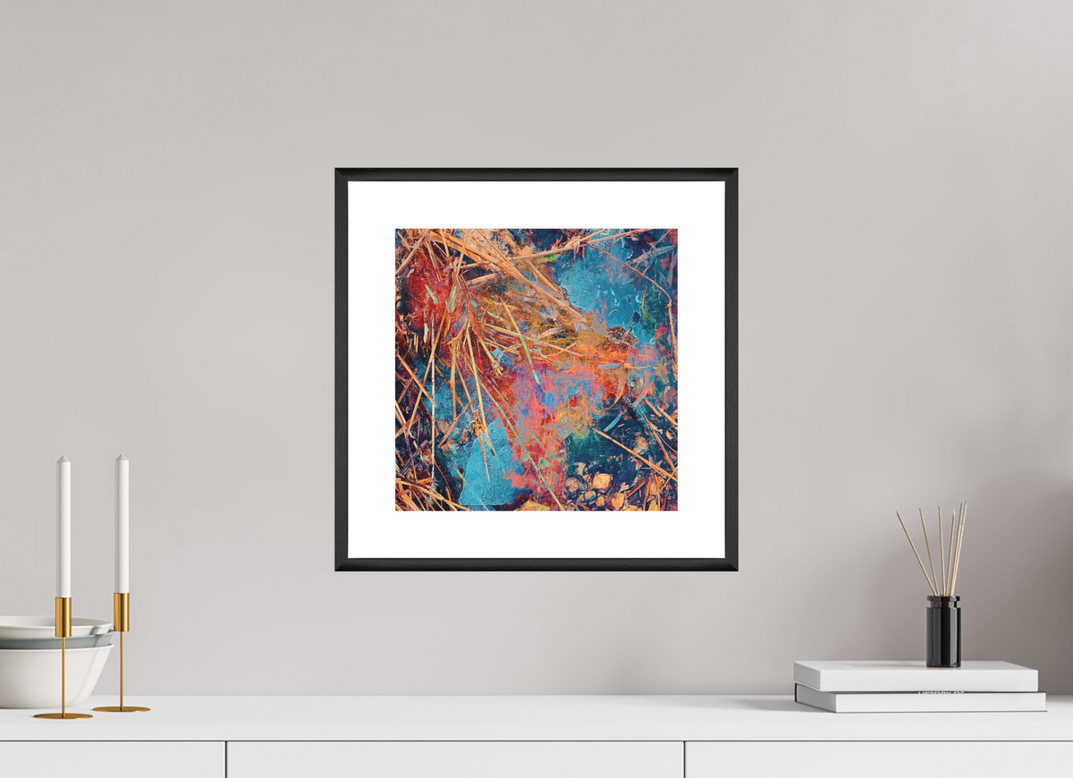 cold resonance by ad.inf — 30 × 30 cm, oak frame, black