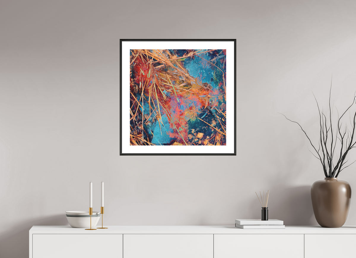 cold resonance by ad.inf — 60 × 60 cm, oak frame, black