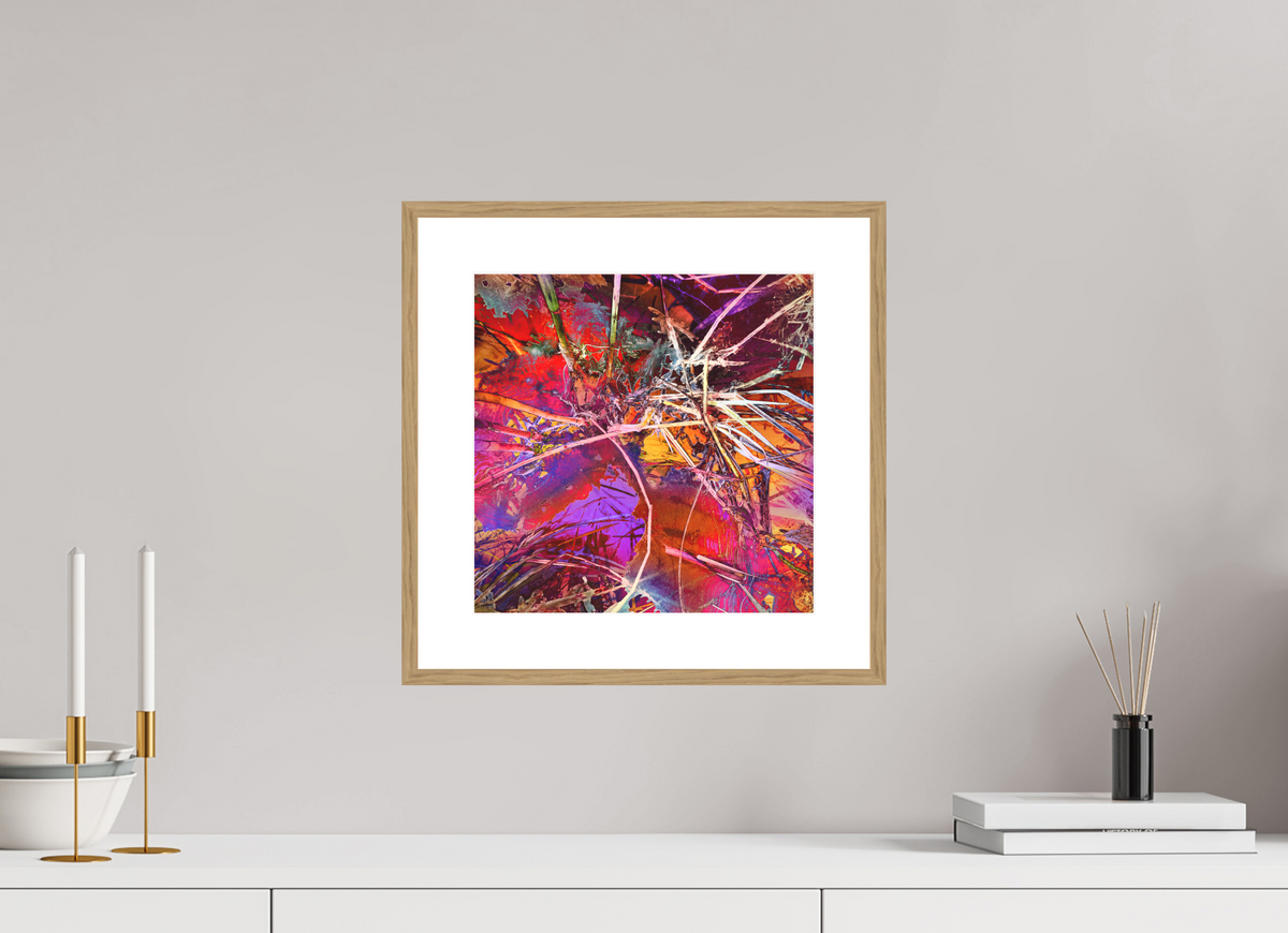 frostbitten prism by ad.inf — 30 × 30 cm, oak frame, natural
