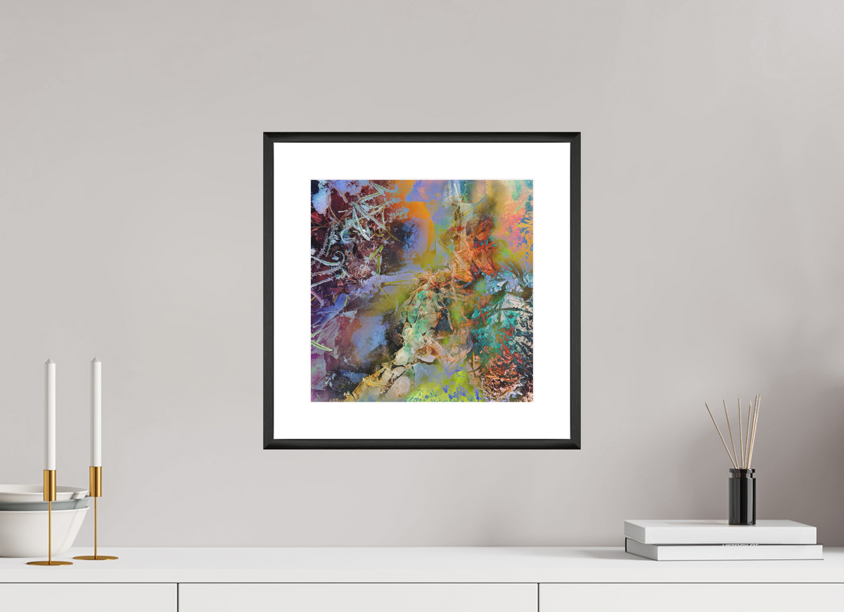 iced down pastels by ad.inf — 30 × 30 cm, oak frame, black