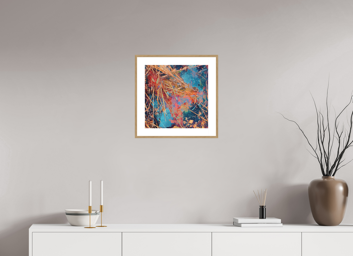 cold resonance by ad.inf — 40 × 40 cm, oak frame, natural