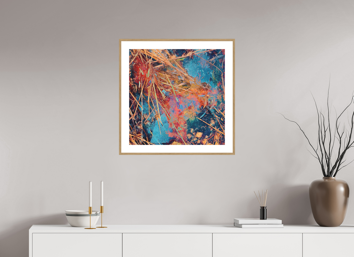 cold resonance by ad.inf — 60 × 60 cm, oak frame, natural