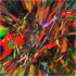 Jagged bursts of neon green, scarlet and amber on black — transients, fine art print by mankofunk, Sascha Markus Huth