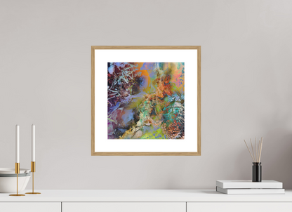 iced down pastels by ad.inf — 30 × 30 cm, oak frame, natural